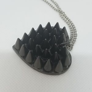 GASOLINE GLAMOUR Jewelry - Gun metal cone spike heart necklace small new GASOLINE GLAMOUR Jewelry - Gun metal cone spike heart necklace small new